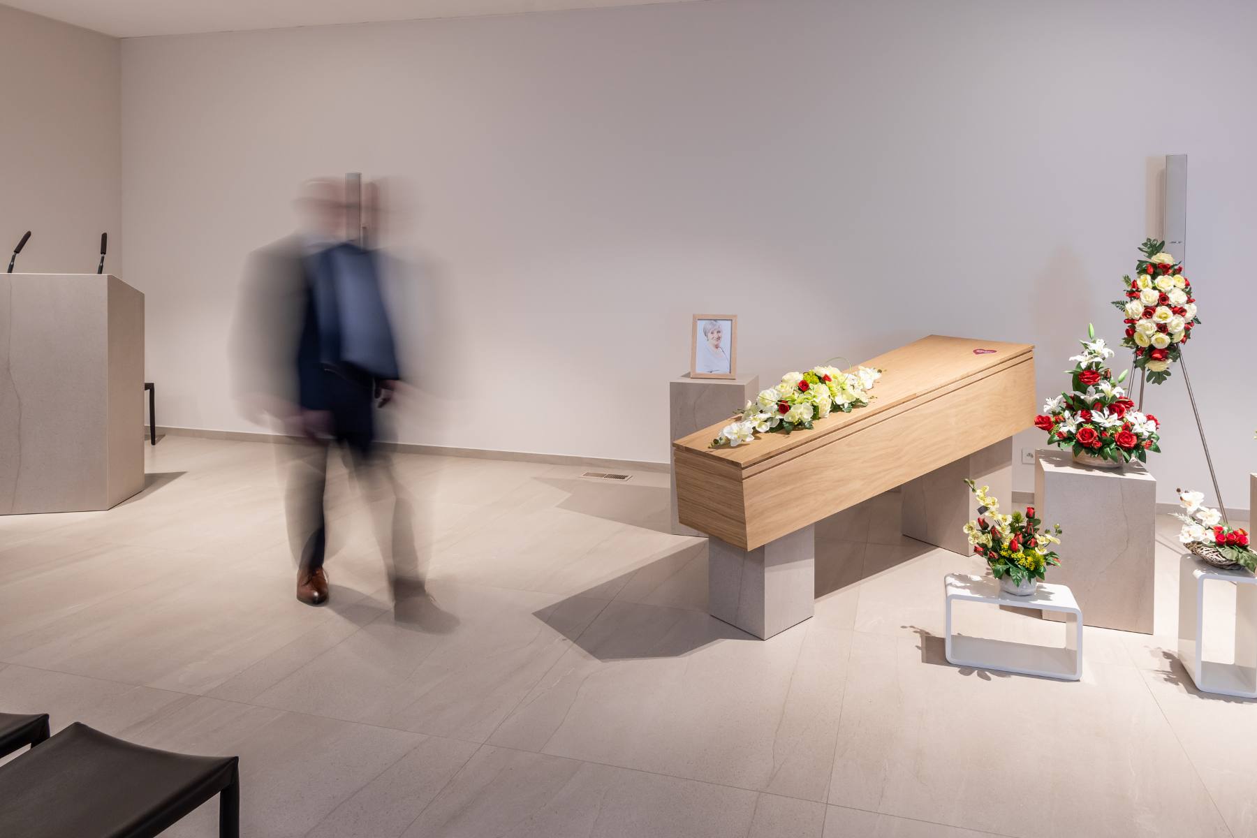 Bloemen bij een afscheid